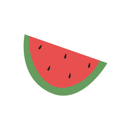 Red watermelon piece. Quarter part of watermelon. Diet organic food