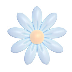 Cute 3d flower pastel sticker illustration