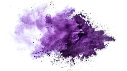 Fototapeta premium Purple Powder Explosion on White Background