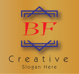 Creative Logo Golden & Red and Blue Collar Concept 