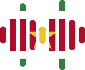SURINAME flag on Audio Wave icon