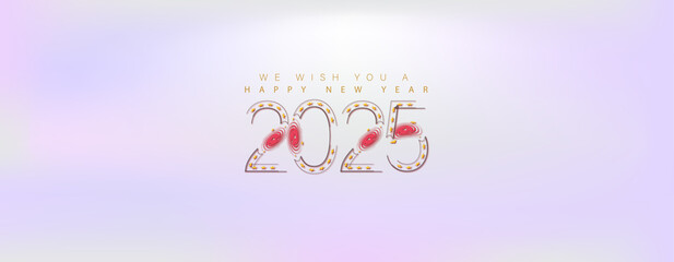 An eye-catching Happy New Year 2025 wallpaper, featuring a colorful and beautiful design to mark the new year celebration