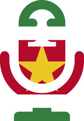 SURINAME Flag on Microphone icon