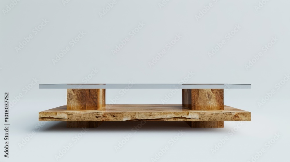 Sticker Wooden Tabletop with Silver Top