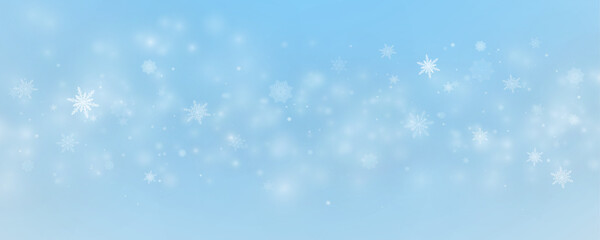 Winter background, snowflakes on a beautiful background, Christmas background for cards, snowfall. Snowy nature landscape, winter dust png.