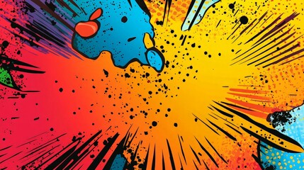 Vibrant Abstract Comic Background, a lively and colorful template featuring bold shapes and playful designs, perfect for creative projects and visual storytelling.