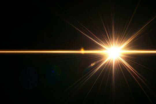 A radiant starburst illuminates the dark expanse of space, creating a focal point that draws attention with its gleaming light and cosmic beauty against black void.