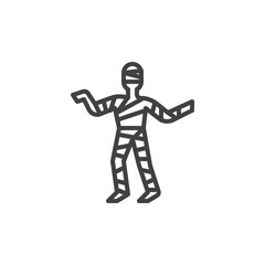 A wrapped mummy line icon