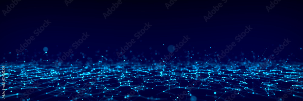 Poster futuristic digital data transfer concept. high-speed data flow of cryptocurrency servers. cyber tech