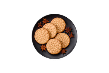 Round dotted snack snack cookies with cream