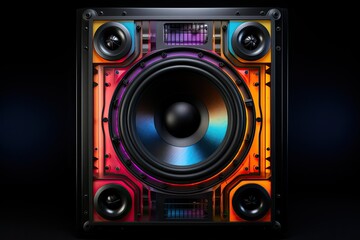 Fototapeta premium Vibrant audio speaker with colorful design