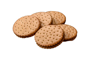 Round dotted snack snack cookies with cream