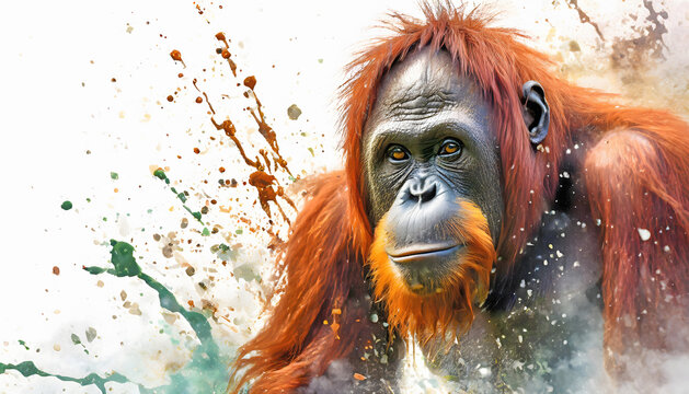 Lively orangutan