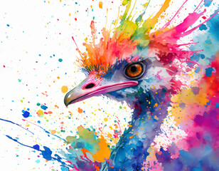 Lively ostrich portrait