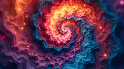 Obraz premium a colorful image of a spiral is shown in this image.