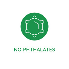 Vector line design element, badge and icon for food and cosmetics packaging in mono linear style - no phthalates