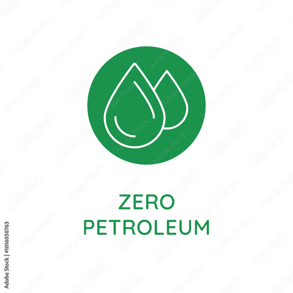 Aufkleber Vector line design element, badge and icon for food and cosmetics packaging in mono linear style - zero petroleum