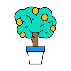 decorative lemon line icon vector. decorative lemon sign. isolated symbol illustration