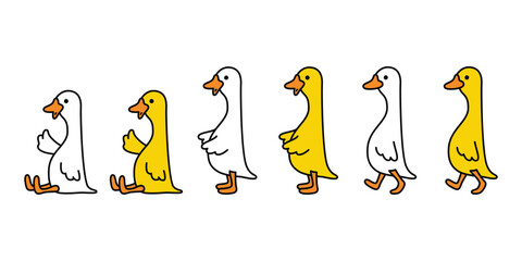 duck vector icon goose sitting walking cartoon logo character rubber duck bird chicken symbol doodle isolated illustration design © CNuisin