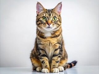 Obraz premium Adorable Cat on White Background for Product Photography