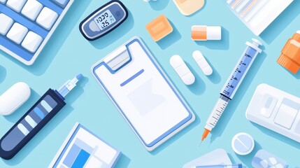 Medical tools and supplies are neatly arranged, showcasing essentials for patient care