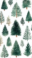 Fototapeta premium Colorful christmas seamless vector pattern with christmas trees in fun, bright colors and black. Winter design for gift wrap, scrapbooking, wallpaper, home decor, kids clothing, fabric