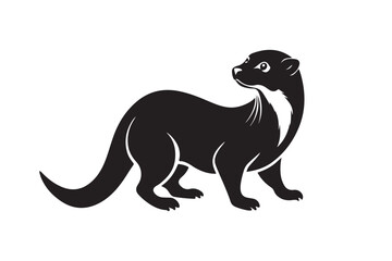 Otter silhouette vector illustration, Otter silhouette vector