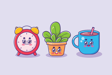 Adorable Kawaii Everyday Objects Clip Art Set