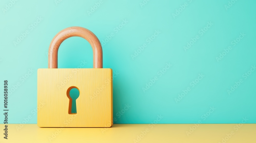 Poster a padlock icon with a keyhole, representing secure access and data protection.