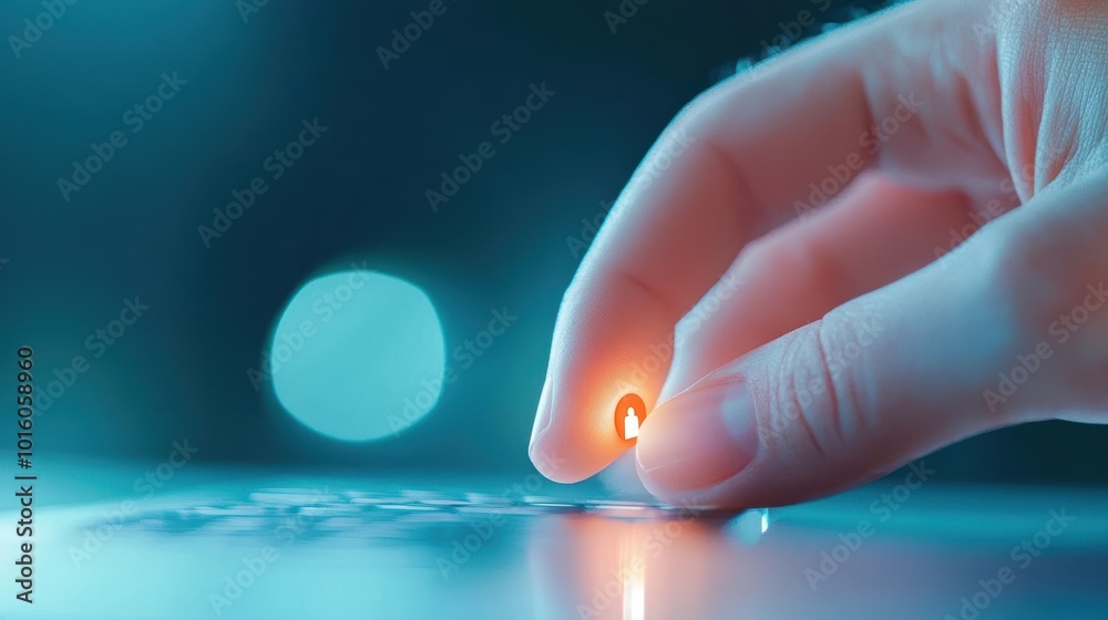 Poster a close up of a hand typing a password on a keyboard, highlighting the importance of secure authenti