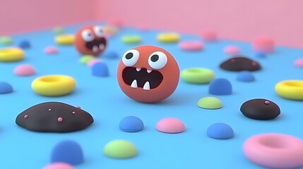 Colorful animated characters in a playful candy land scene with vibrant textures.