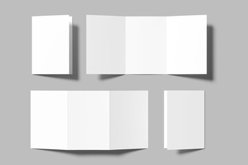 A5 Trifold Brochure Blank Mockup