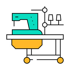 sewing machine line icon vector. sewing machine sign. isolated symbol illustration