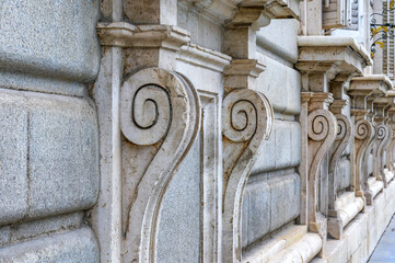 Support structures in the windows of the Royal Palace, Madrid, Spain