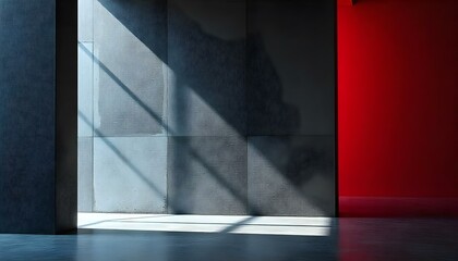 Minimalist design wallpaper with geometric shape in black, white and red