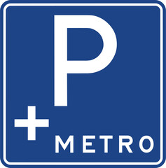 Fototapeta premium Metro Parking, Stopping and Parking signs, Highway Signs, Highway Standard Traffic Signs Turkey (Turkish: Karayollar Standart Trafik aret Levhalar, Duraklama ve Park Etme aretleri, Park yeri)