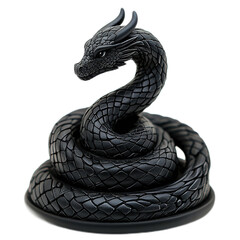 Fototapeta premium Mythical Black Snake Sculpture in Realistic Style