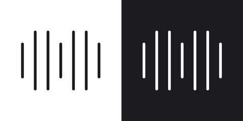 Audio vector icon set in black and white