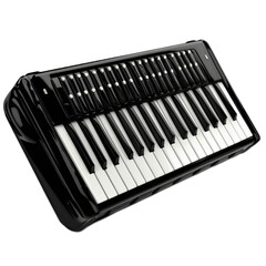 Naklejka premium Realistic Black Accordion on White Background