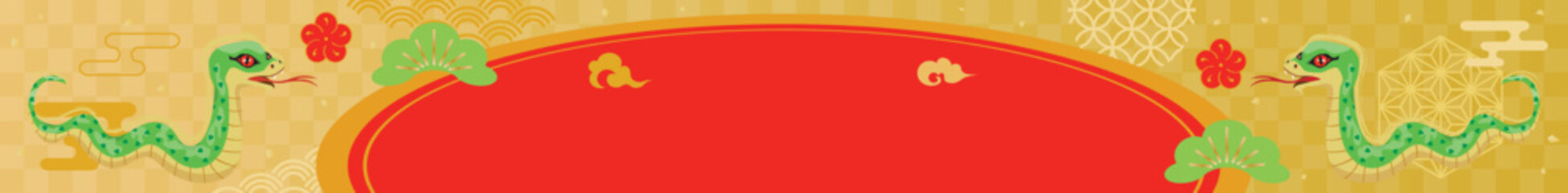 Obraz premium 巳年の初売りセールの背景イラスト