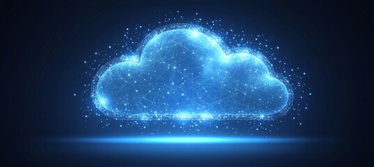 Abstract Glowing Cloud Computing Technology Background. Big Data Concept with Network Connections