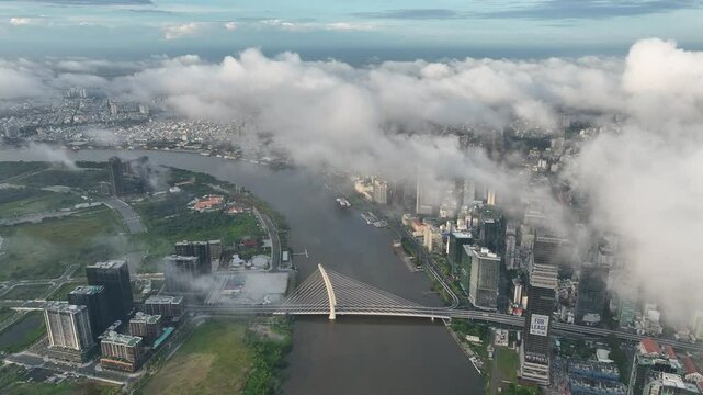 Cloud in Bach Dang park, in Ho Chi Minh City, Viet Na 