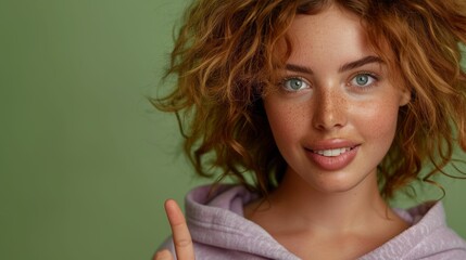 Fototapeta premium Close up portrait of an attractive young woman isolated