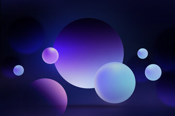 Abstract modern geometric circle soft light gradient blue purple background for Graphic business hitech technology digital design illustration web template backdrop desktop wallpaper bubbles banner