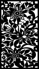 Elegant Floral Silhouette Pattern: Intricate Black and White Design with Delicate Details for Fashion, Home Décor, and Creative Projects - Perfect for Timeless Style and Sophisticated Artistic Appeal