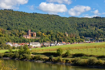 Obraz premium Four-Castle town Neckarsteinach, Hesse, Germany