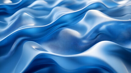 Naklejka premium Abstract 3D Blue Wavy Background