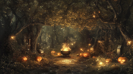 魔法の森のハロウィンの夜