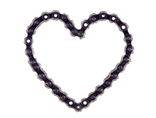 Heart-shaped bicycle chain design for creative automotive and cycling graphics