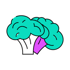 two broccoli line icon vector. two broccoli sign. isolated symbol illustration